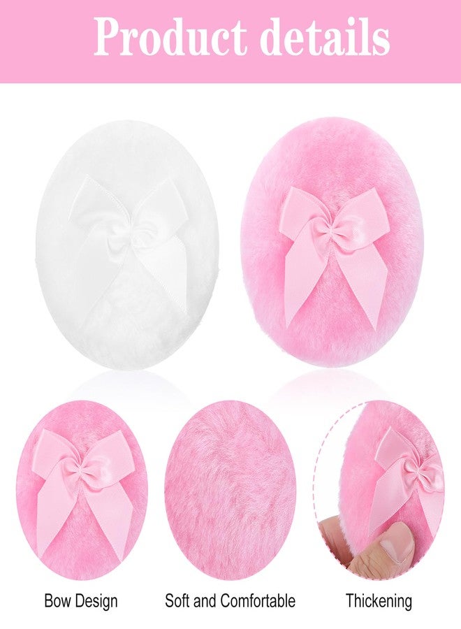 WJIAAA 2Pcs Large Fluffy Powder Puff, 3.5 Inch Soft Body Powder Puff Washable Reusable Round Powder Loose Puff for Kid Adult - Image 3